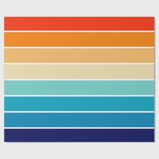 70s Rainbow Stripes Cadeaupapier (Vlak)
