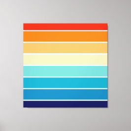 70s Rainbow Stripes Canvas Afdruk