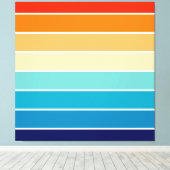 70s Rainbow Stripes Canvas Afdruk (Insitu (Houten vloer))