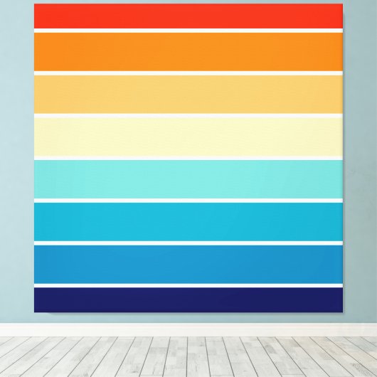 70s Rainbow Stripes Canvas Afdruk (Insitu (Houten vloer))