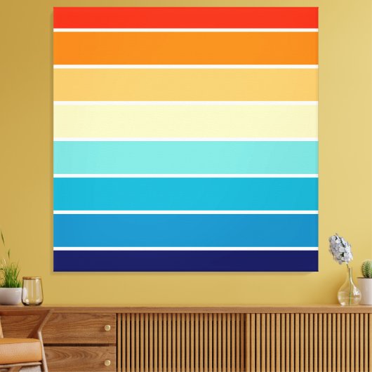 70s Rainbow Stripes Canvas Afdruk (Insitu (Woonkamer))