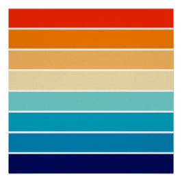 70s Rainbow Stripes Perfect Poster