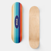70s Rainbow Stripes Persoonlijk Skateboard (Voorkant)