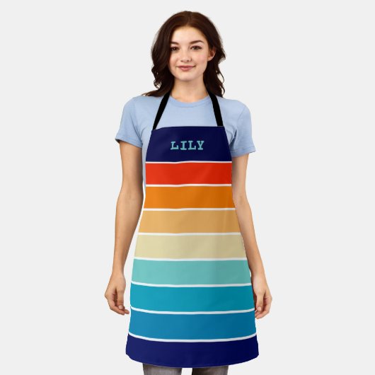 70s Rainbow Stripes Schort (Gedragen)