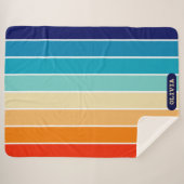 70s Rainbow Stripes Sherpa Deken (Voorkant (horizontaal))