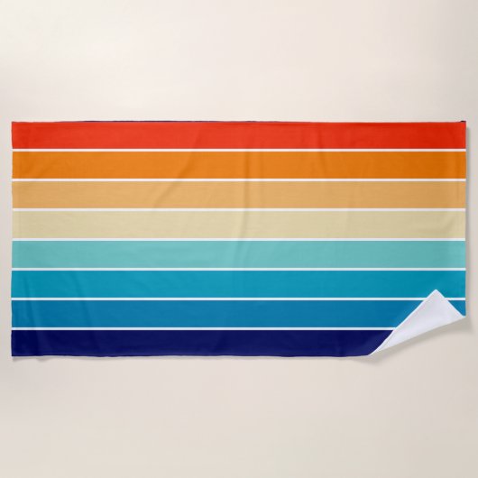 70s Rainbow Stripes Strandlaken (Voorkant)