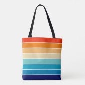 70s Rainbow Stripes Tote Bag (Achterkant)