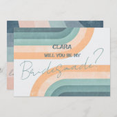 70s  Rainbow Wedding Bridesmade Kaart (Voorkant / Achterkant)