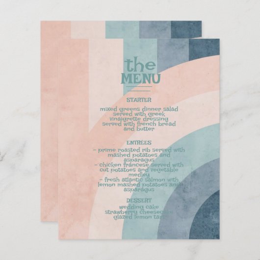  70s Rainbow Wedding Menu (Voorkant / Achterkant)