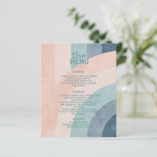  70s Rainbow Wedding Menu (Staand voorkant)