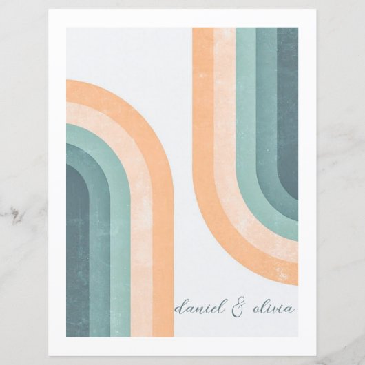 70s  Rainbow Wedding Menu (Achterkant)