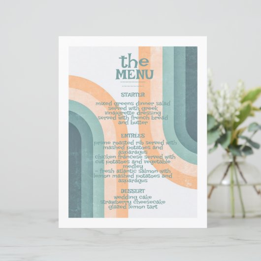 70s  Rainbow Wedding Menu (Staand voorkant)