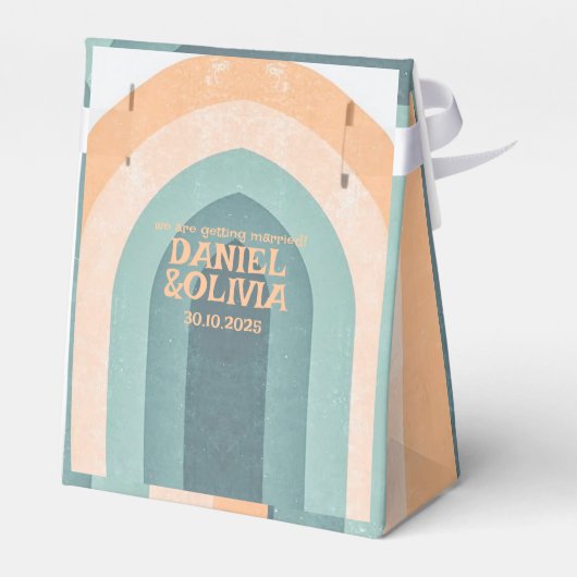 70s  regenboog bruiloft bedankdoosjes (Achterkant)