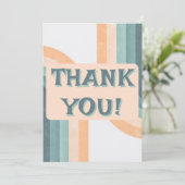 70s regenboog bruiloft bedankkaart (Staand voorkant)