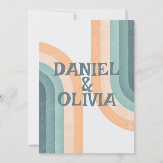 70s regenboog bruiloft bedankkaart (Achterkant)