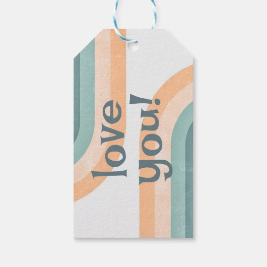 70s regenboog bruiloft cadeaulabel (Achterkant)