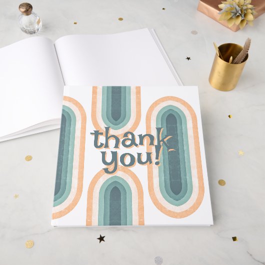 70s  regenboog bruiloft gastenboek (Voorkant open)