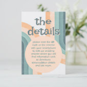 70s regenboog bruiloft informatiekaartje (Staand voorkant)