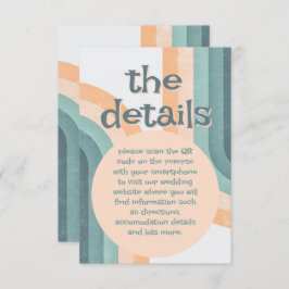 70s regenboog bruiloft informatiekaartje