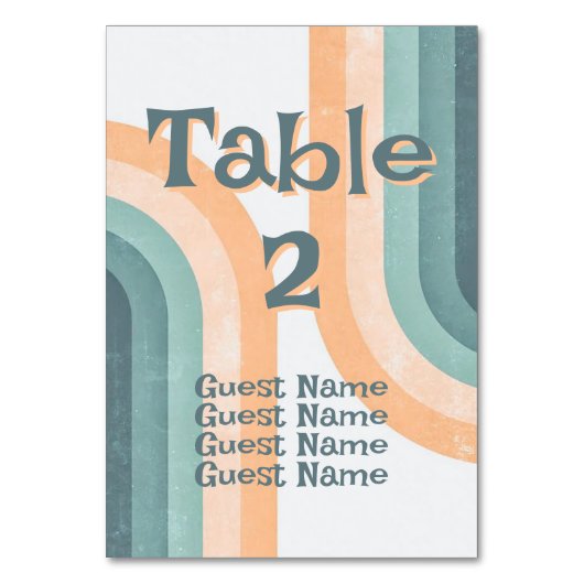 70s regenboog bruiloft kaart (Voorkant)