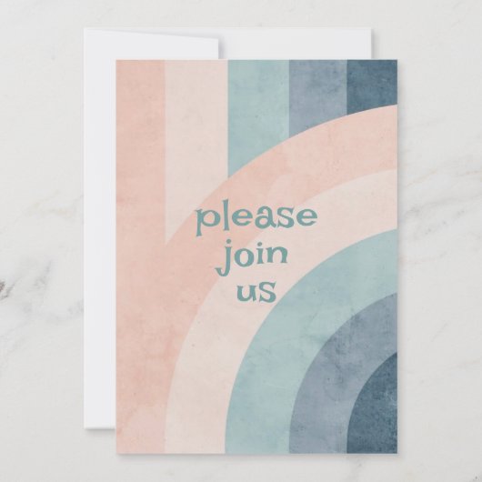 70s  regenboog bruiloft kaart (Achterkant)