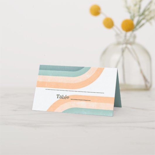 70s  regenboog bruiloft plaatskaartje (Voorkant)