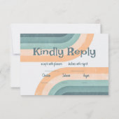 70s  regenboog bruiloft RSVP kaartje (Achterkant)