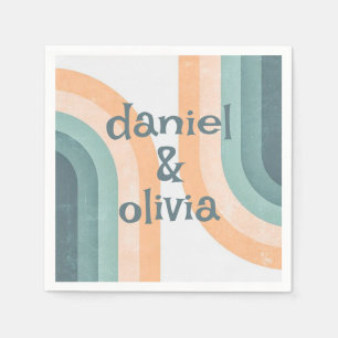 70s  regenboog bruiloft servet