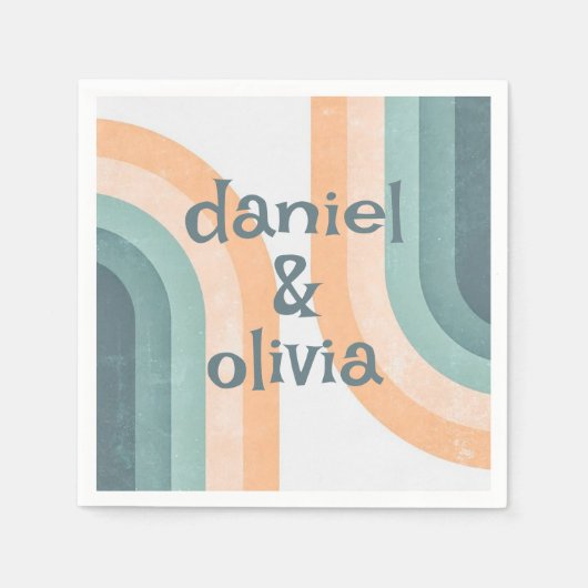 70s  regenboog bruiloft servet (Voorkant)