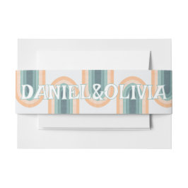 70s regenboog bruiloft uitnodigingen wikkel