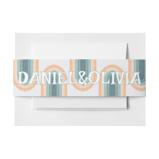 70s  regenboog bruiloft uitnodigingen wikkel (Voorkant Voorbeeld)