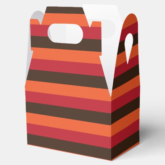 70s Retro 3 Gestreept  Kleurenpatroon Bedankdoosjes (Geopend)