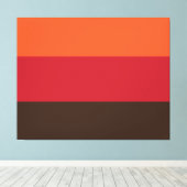 70s Retro 3 Gestreept Kleurenpatroon Canvas Afdruk (Insitu (Houten vloer))