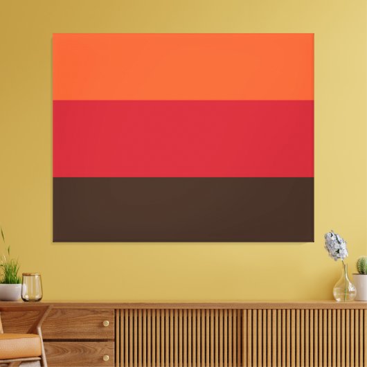 70s Retro 3 Gestreept Kleurenpatroon Canvas Afdruk (Insitu (Woonkamer))