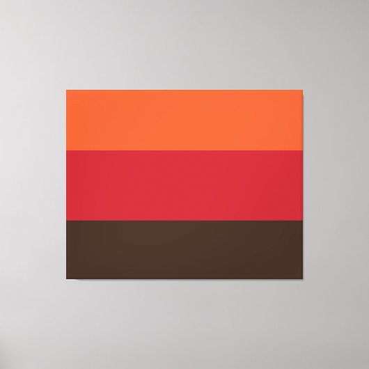 70s Retro 3 Gestreept Kleurenpatroon Canvas Afdruk (Voorkant)