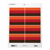 70s Retro 3 Gestreept  Kleurenpatroon Etiket (Full Sheet)