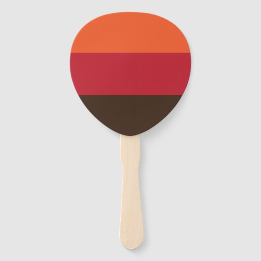 70s Retro 3 Gestreept Kleurenpatroon Handwaaier (Voorkant)