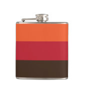 70s Retro 3 Gestreept  Kleurenpatroon Heupfles (Voorkant)