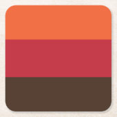 70s Retro 3 Gestreept  Kleurenpatroon Kartonnen Onderzetters (Voorkant)