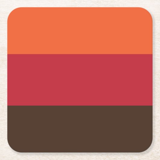 70s Retro 3 Gestreept  Kleurenpatroon Kartonnen Onderzetters (Voorkant)