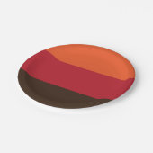 70s Retro 3 Gestreept Kleurenpatroon Papieren Bordje (Gekanteld)