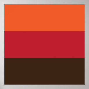 70s Retro 3 Gestreept  Kleurenpatroon Poster