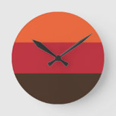 70s Retro 3 Gestreept  Kleurenpatroon Ronde Klok (Voorkant)