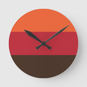 70s Retro 3 Gestreept  Kleurenpatroon Ronde Klok