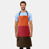 70s Retro 3 Gestreept  Kleurenpatroon Schort (Gedragen)