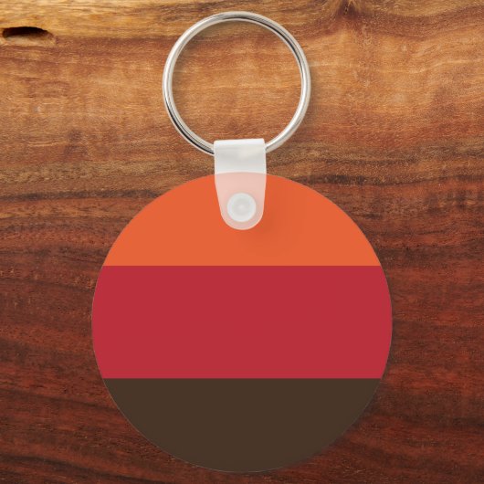 70s Retro 3 Gestreept Kleurenpatroon Sleutelhanger (Voorkant)