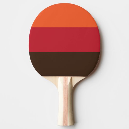 70s Retro 3 Gestreept  Kleurenpatroon Tafeltennisbatje (Voorkant)