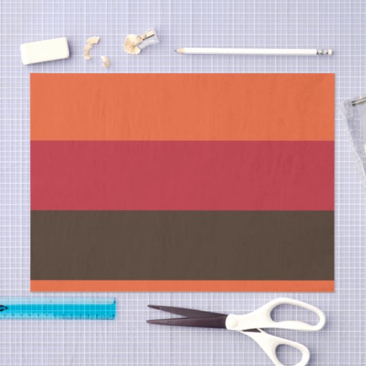 70s Retro 3 Gestreept  Kleurenpatroon Tissuepapier (Craft)