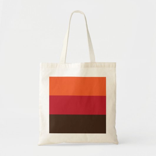 70s Retro 3 Gestreept  Kleurenpatroon Tote Bag (Voorkant)