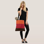 70s Retro 3 Gestreept  Kleurenpatroon Tote Bag (Op model)